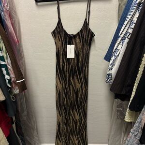 O.P.T. Elegant Black and Gold Women's Dress